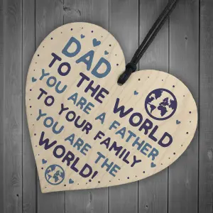 Fathers Day Gifts For Dad Father Wood Heart Dad Birthday Gift Thank You Gift