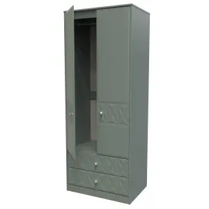 Toledo 2 Door 2 Drawer Wardrobe in Reed Green (Ready Assembled)