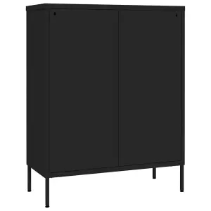 Berkfield Drawer Cabinet Black 80x35x101.5 cm Steel