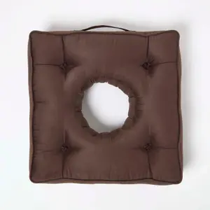 Homescapes Chocolate Faux Suede Coccyx Cushion