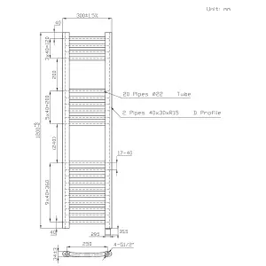 Right Radiators Prefilled Electric Curved Heated Towel Rail Bathroom Ladder Warmer Rads - Chrome 1200x300 mm