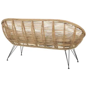 Garden Sofa MARATEA Rattan Natural 2 Seater