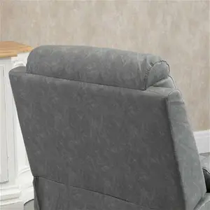 Portland Grey Faux Leather Electric Riser Recliner Chair With Remote