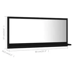 Dorlene Framed Wall Mounted Bathroom Mirror Black / 90 cm