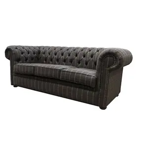 Chesterfield Arnold 3 Seater Sofa Settee Balmoral Fir Wool Tartan Check In Classic Style