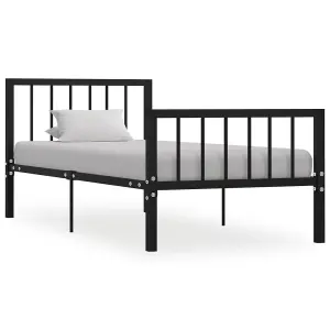 Berkfield Bed Frame Black Metal 100x200 cm