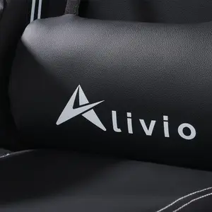 Alivio 360 Swivel Gaming Chair with Footrest Lumbar Support Back Support - Black