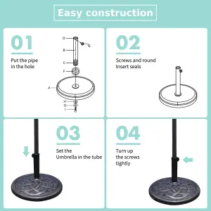 Costway Patio Outdoor Umbrella Stand Classic Round Parasol Stand Holder