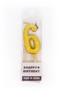 Shatchi Gold 6 Number Candle Birthday Anniversary Party Cake Decorations Topper