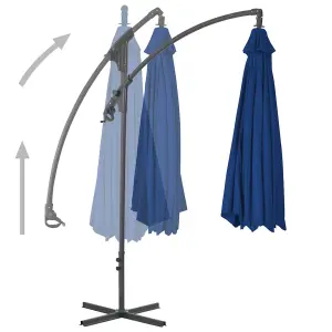 Berkfield Cantilever Umbrella with Steel Pole 300 cm Azure Blue