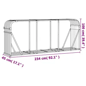 Log Holder Light Brown 234x45x100 cm Galvanised Steel