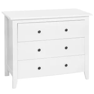 Beliani Rustic 3 Drawer Chest White TORRANCE