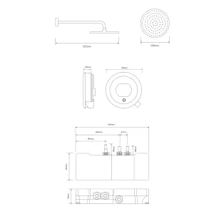 Aqualisa Optic Q Concealed valve Gravity-pumped Wall fed Smart Digital mixer Single-spray pattern Shower with Fixed head