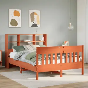 Berkfield Bed Frame without Mattress Wax Brown 160x200 cm Solid Wood Pine