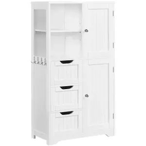 Yaheetech White Freestanding Bathroom Storage Cabinet with Open Compartments