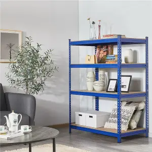 Yaheetech 4 Tier Adjustable Storage Shelf Rack Blue