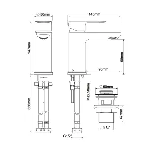 GoodHome Piana Basin Mono mixer Tap