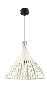 GoodHome Crozon Matt White Pendant ceiling light, (Dia)380mm