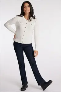 Brave Soul White - Knitted Cardigan With Pockets, Size: S