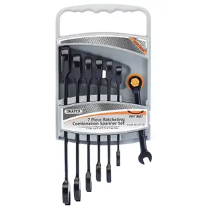 Draper Metric Ratcheting Combination Spanner Set Draper Hi-Torq 7 Piece 51178