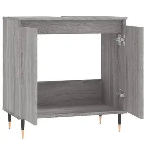 Berkfield Bathroom Cabinet Grey Sonoma 58x33x60 cm Engineered Wood