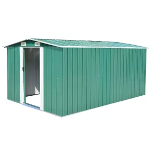 Berkfield Garden Shed 257x392x181 cm Metal Green