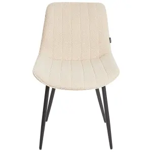 Set of 2 Dining Chairs DUBROVNIK Boucle Light Beige