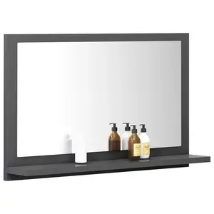 Dorlene Framed Wall Mounted Bathroom Mirror Grey / 60 cm