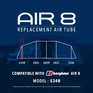 Eurohike Air 8 Tent Replacement Air Tube - 534R, For Inflatable Berghaus Tents