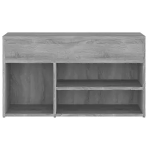 Berkfield Shoe Bench Grey Sonoma 80x30x45 cm Engineered Wood