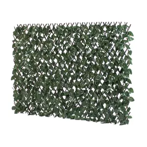 GardenKraft 26140 2.6m x 0.7m Dark Ivy Leaf Covered Trellis