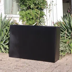 90cm Long Zinc Galvanised Matte Black 60cm Tall Trough Planter