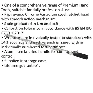 High Precision Micrometer Torque Wrench - 3/4" Drive - Calibrated Range 160 to 800 Nm