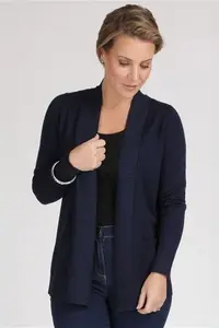 Bonmarche Navy Smart Edge To Edge Cardigan, Size: 24