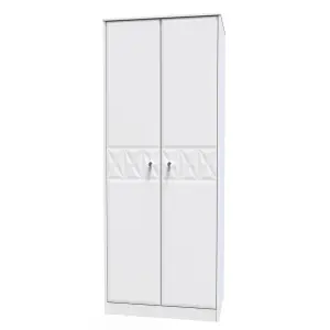 Toledo 2 Door Wardrobe in White Matt (Ready Assembled)