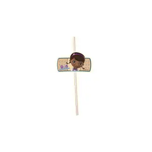 Doc McStuffins Plaster Disposable Straws (Pack of 6) Multicoloured (One Size)