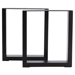 2Pcs Industrial Furniture Legs Black Rectangular Iron Table Legs W 80 x D 7 x H 71cm