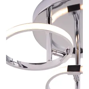 Modern Adjustable Polished Chrome Plated Halo Rings LED Ceiling Lighting Fitting