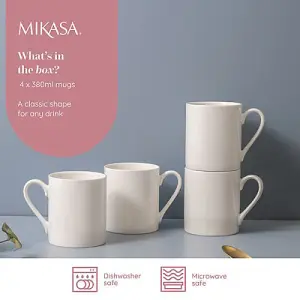 Mikasa Egret Set of 4 380ml Mugs