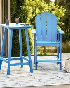 Garden Bar Chair ADIRONDACK Synthetic Material Blue