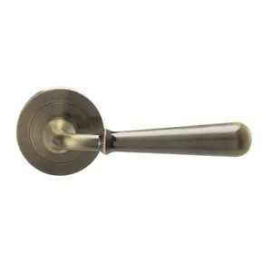 Colours Leba Brass effect Aluminium Straight Latch Door handle (L)116mm