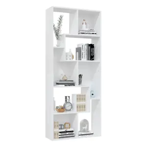 Berkfield Book Cabinet White 67x24x161 cm Engineered Wood