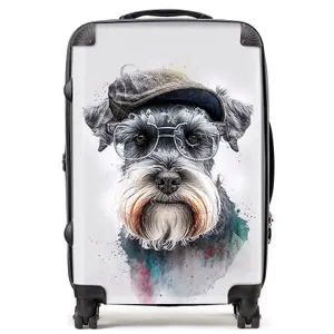 Miniature Schnauzer Dog Splashart Suitcase - Medium