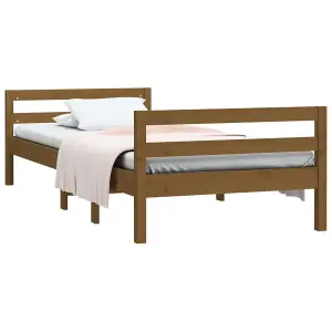 Berkfield Bed Frame Honey Brown 90x200 cm Solid Wood Pine