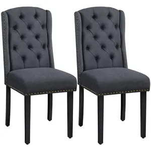 Upholstered Dining Chair (Set of 2) Deep Gray