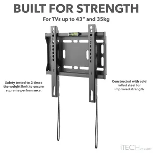 iTech Mount 23"-43" Ultra Slim Fixed TV Wall Mount Bracket