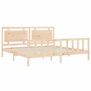 Berkfield Bed Frame with Headboard 200x200 cm Solid Wood