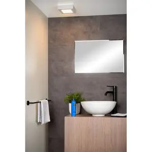 Lucide Brice-Led Modern Flush Ceiling Light Bathroom - LED Dim. - 1x15W 3000K - IP44 - White