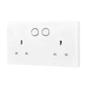 BG White 13A 2 gang Socket