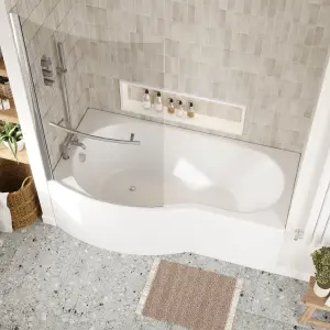 B Bath Suite - 1700mm Left Hand Tub, Front Panel and Screen with Towel Rail